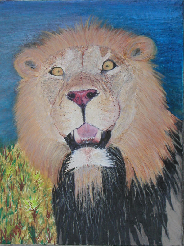 Gentleman Lion, 9" x 12" — Oil on Linen — NFS
